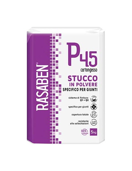 STUCCO POLVERE CARTONGESSO P45 K2 RASABEN KG  5 SPECIFICO GIUNTI