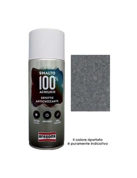SMALTO SPRAY 100% ACRILICO ANTICHIZZANTE AREXONS GRIGIO PELTRO ML 400
