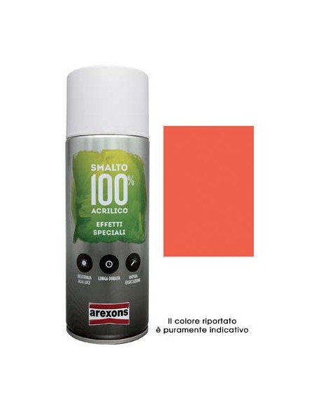SMALTO SPRAY 100% ACRILICO FLUORESCENTE AREXONS ROSSO ML 400
