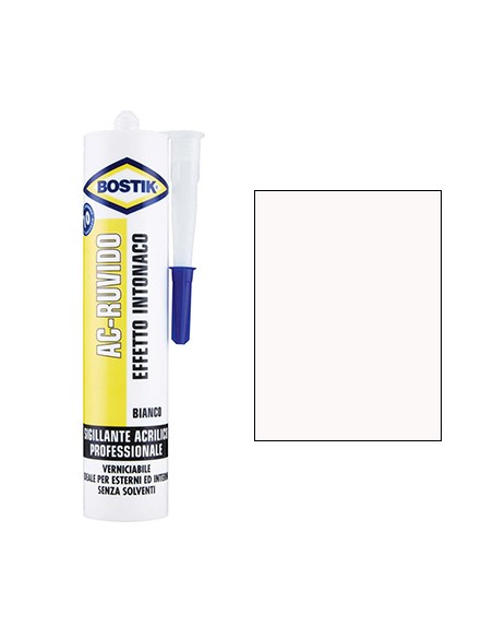 SILICONE ACRILICO EDILIZIA AC RUVIDO BOSTIK BIANCO VERNICIABILE ML 300