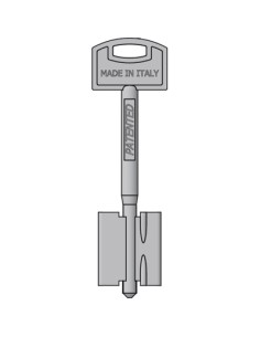 CHIAVE DOPPIA MAPPA SECUREMME ORIGINAL SECURMAP 24 MOD 4  85/40/24 MM 20,5 OTTONE NICHELATO