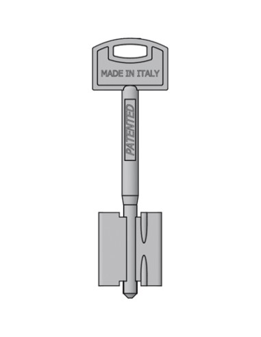 CHIAVE DOPPIA MAPPA SECUREMME ORIGINAL SECURMAP 24 MOD 4  85/40/24 MM 20,5 OTTONE NICHELATO