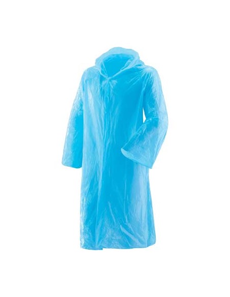 IMPERMEABILE MONOUSO POLITENE AZZURRO TAGLIA UNICA