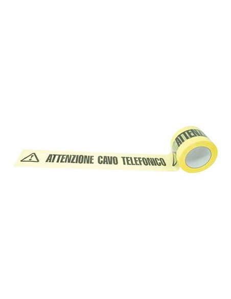 NASTRO SEGNALETICO ATTENZIONE CAVO TELEFONICO H.MM 100 ML 200