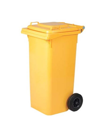 BIDONE IMMONDIZIA GREEN 240 + RUOTE ICS GIALLO LT 240 CM 72X58 H.CM 106
