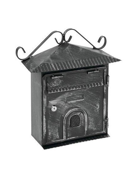 CASSETTA POSTA PORTONCINO PLUS ACCIAIO VERN NERO/ARGENTO MM 220X80 H.MM 340