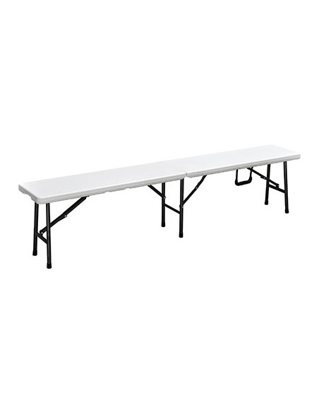 PANCA CATERING DOMUS HDPE BIANCO/ACCIAIO CM 183X25 H.CM 43