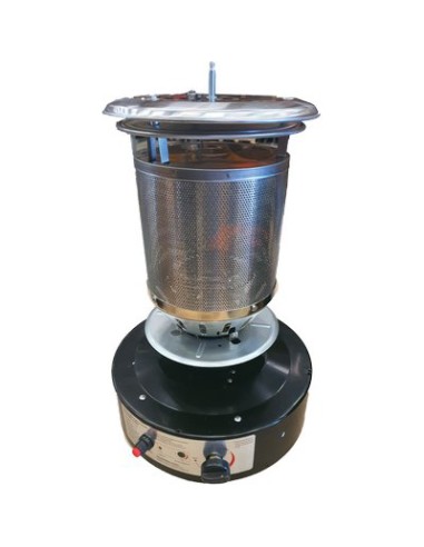 BRUCIATORE STUFA GAS GPL SHORT ROUND PATIO DOMUS NERO KW 11 H.CM 135
