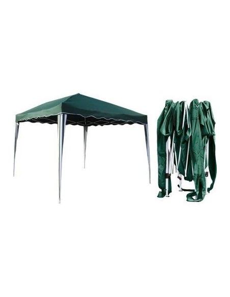 GAZEBO RICHIUDIBILE DOMUS ACCIAIO/POLY VERDE MT 3X3
