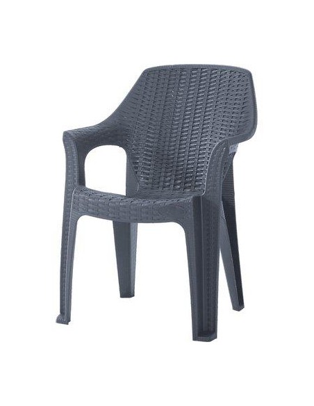 SEDIA RATTAN THERA + BRACCIOLI DOMUS PP ANTRACITE CM 58X75 H.CM 85