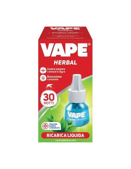 RICARICA LIQUIDA HERBAL ZANZARE VAPE MAGIC DURATA NOTTI 30