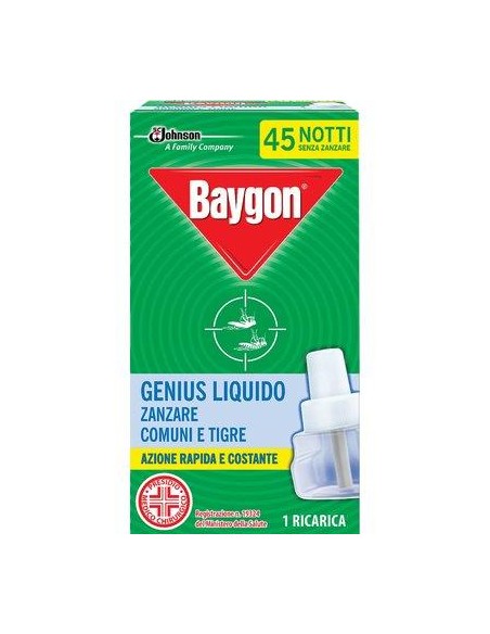 RICARICA LIQUIDA ZANZARE GENIUS BAYGON DURATA NOTTI 45