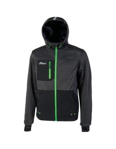 FELPA FULL ZIP + CAPPUCCIO GALAXY U-POWER ASPHALT GREY GREEN M