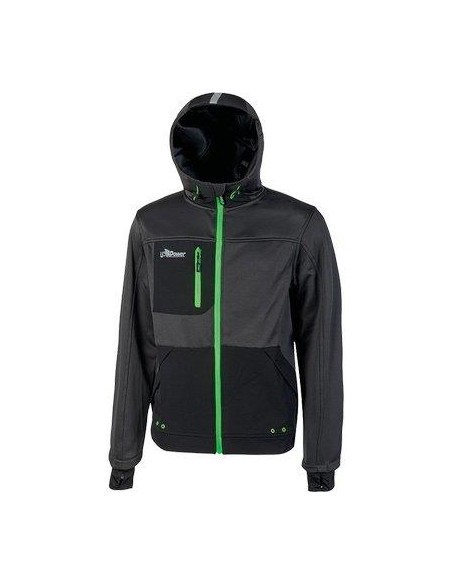 FELPA FULL ZIP + CAPPUCCIO GALAXY U-POWER ASPHALT GREY GREEN M