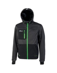 FELPA FULL ZIP + CAPPUCCIO GALAXY U-POWER ASPHALT GREY GREEN L