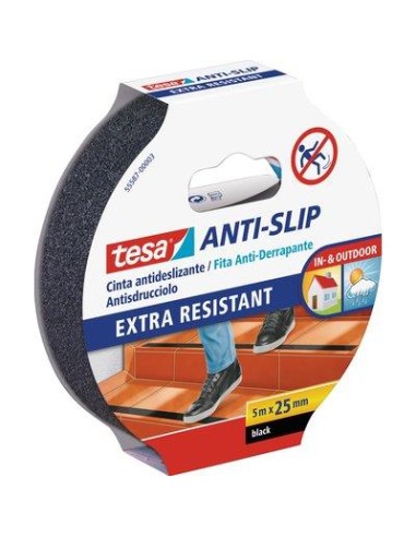 NASTRO ANTISDRUCCIOLO ADESIVO 55587 TESA NERO H.MM 25 MT 5