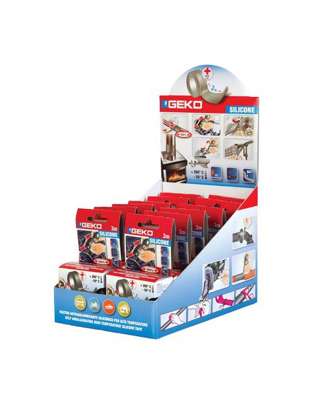 NASTRO AUTOAGGLOMERANTE IN SILICONE GEKO NERO MM 25 ML 3 SP MM 0,75