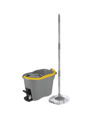 SECCHIO MOP LAVA PAVIMENTO CENTRIFUGA SET APEX PP LT 12 + MOP + MANICO INOX CM 85/115