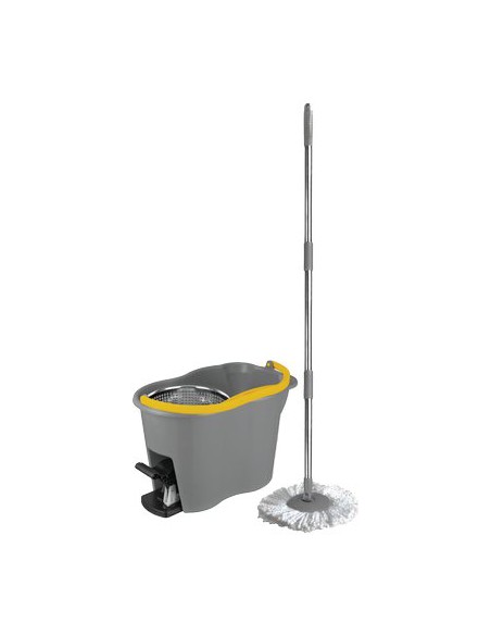 SECCHIO MOP LAVA PAVIMENTO CENTRIFUGA SET APEX PP LT 12 + MOP + MANICO INOX CM 85/115