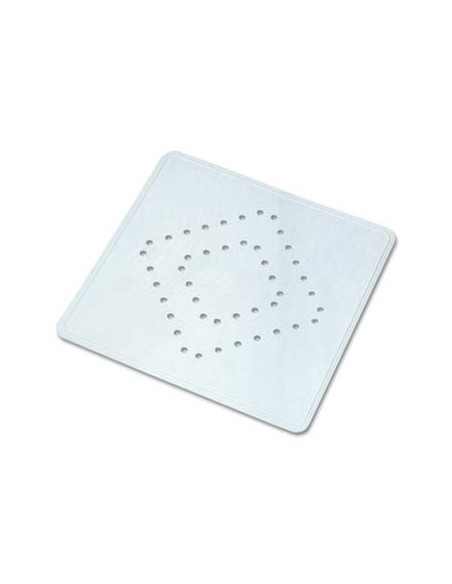 TAPPETO DOCCIA ANTISCIVOLO GOMMA BIANCO+VENTOSE CM 55X55