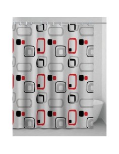 TENDA DOCCIA QUADRI 60 IN VINILE+ ANELLI CM 180X200