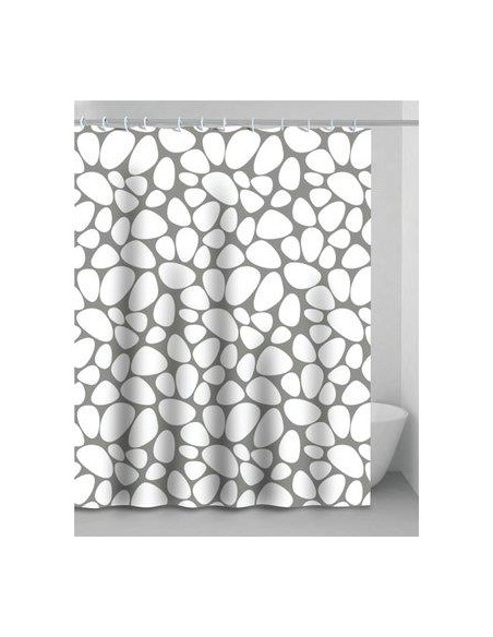 TENDA DOCCIA STONE IN VINILE + ANELLI CM 120X200