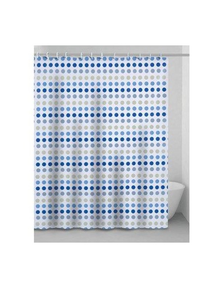 TENDA DOCCIA PALLINE IN VINILE + ANELLI CM 180X200