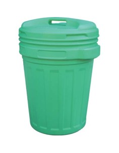 BIDONE IMMONDIZIA + COPERCHIO A VITE VERDE LT 70 CM 45 H.CM 62