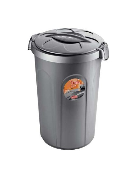 BIDONE IMMONDIZIA TOM STEFANPLAST GRIGIO LT 46 CM 45X40 H.CM 61
