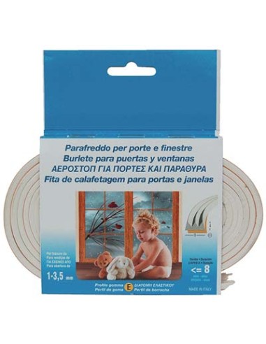 PARAFREDDO GEKO STRIP PROFILO E GOMMA EPDM ESPANSA BIANCO MT 6