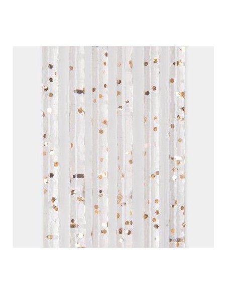 TENDINA PRONTA LUXOR 144 FILI PVC LISCIO ORO GLITTERATO CM 120 H.CM 240
