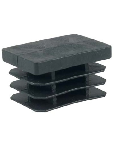 PUNTALE INTERNO RETTANGOLARE ALETTATO PE NERO MM 20X60