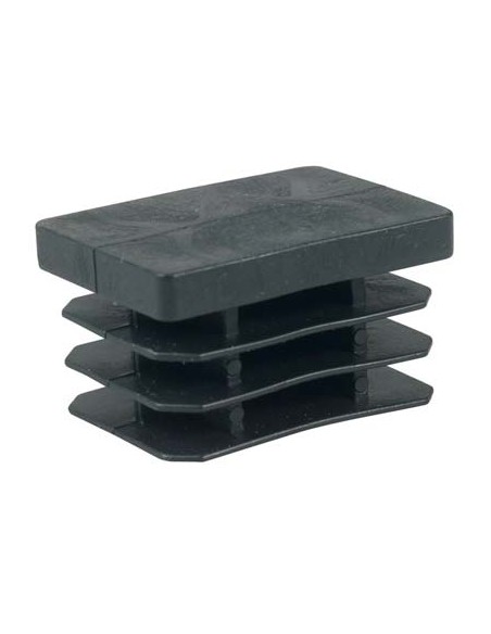 PUNTALE INTERNO RETTANGOLARE ALETTATO PE NERO MM 30X60