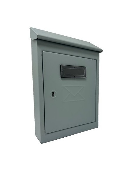 CASSETTA POSTA TRADIZIONE EGIZIA MAXI ACCIAIO VERN GRIGIO MM 200X60 H.MM 300