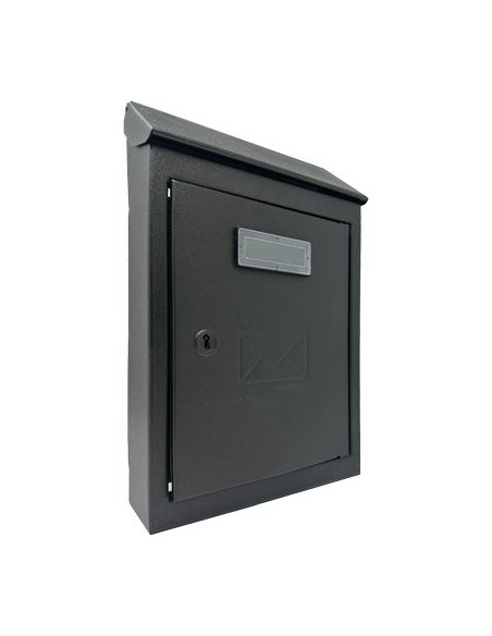 CASSETTA POSTA TRADIZIONE EGIZIA MAXI ACCIAIO VERN NERO MM 200X60 H.MM 300