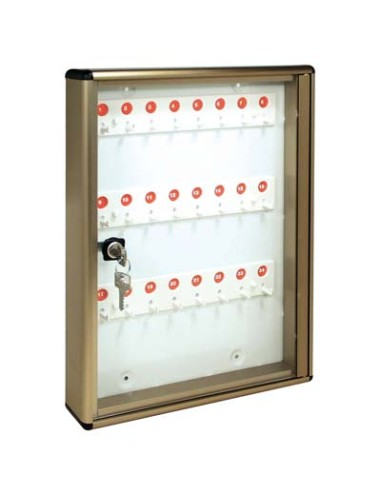 BACHECA PORTA CHIAVI ALUBOX ALLUMINIO BRONZATO CHIAVI 24 MM 300X50 H.MM 400