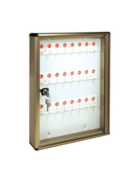 BACHECA PORTA CHIAVI ALUBOX ALLUMINIO BRONZATO CHIAVI 24 MM 300X50 H.MM 400