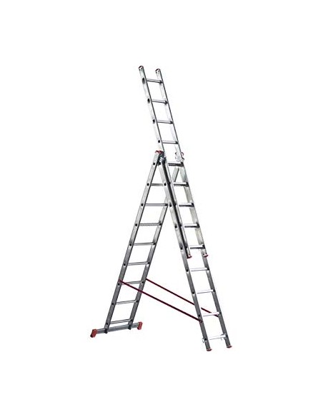 SCALA PARALLELA 3 RAMPE ORANGE 3 MARCHETTI ALLUMINIO EN 131 H.CM 350/920 PIOLI 3X13
