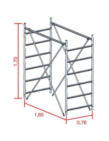 ALZATA X TRABATTELLO GRIM EU 75 MARCHETTI ACCIAIO ZINCATO CM 165X76 H. CM 170