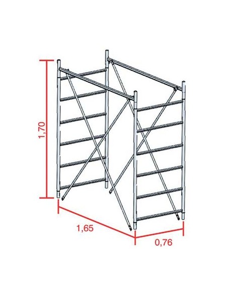 ALZATA X TRABATTELLO GRIM EU 75 MARCHETTI ACCIAIO ZINCATO CM 165X76 H. CM 170