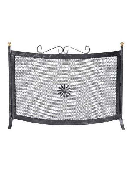 PARASCINTILLE CAMINO CURVO FERRO BATTUTO + POMI OTTONE CM 70X50