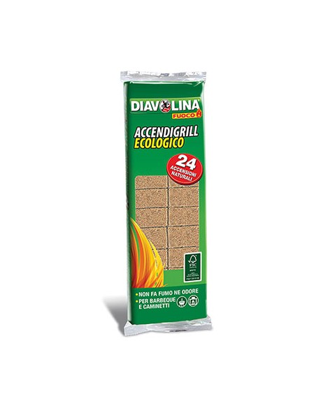 ACCENDIFUOCO ECOLOGICO  24 DIAVOLINA FUOCO CUBETTI 24