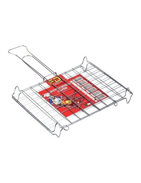 GRATICOLA BARBECUE A BARRE DOPPIA FD ACCIAIO CROMATO CM 35X25