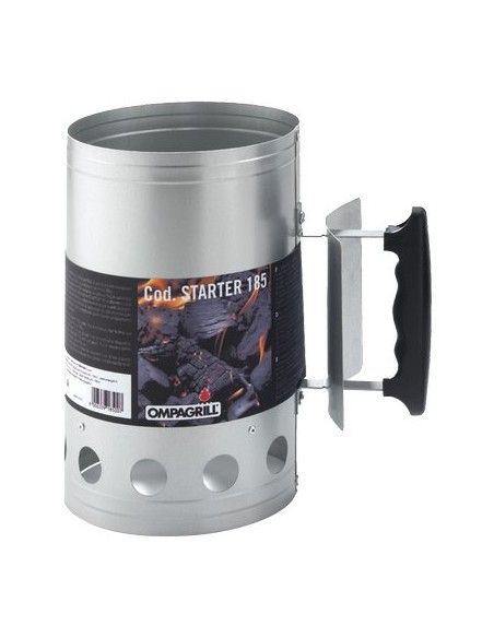 CIMINIERA ACCENDI CARBONELLA OMPAGRILL ACCIAIO ALLUMINATO CM 17 H.CM 27