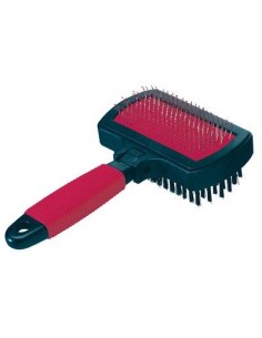 SPAZZOLA CARDATORE X CANI E GATTIM.PLASTICA ANTISCIVOLO