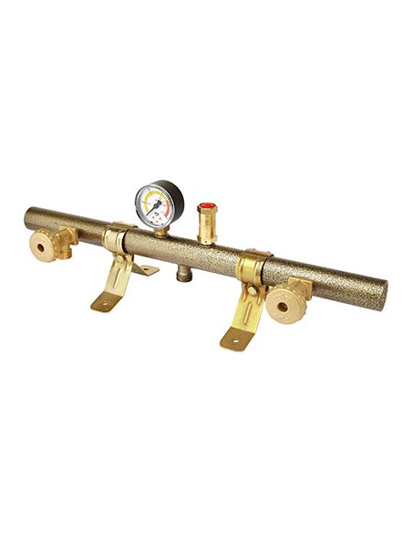 CENTRALINA TUBOLARE X 2 BOMBOLE GAS GPL MANOMETRO + VALVOLA SICUREZZA