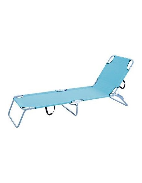 LETTINO MALE DOMUS ACCIAIO/POLY CELESTE  CM 58X190 H.CM 27