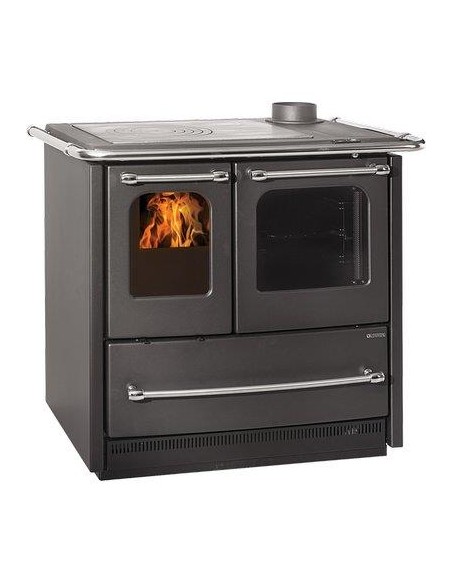 CUCINA LEGNA SOVRANA EASY EVO 2.0 LA NORDICA NERO ANTRACITE KW 7,5 MM 964X641 H.MM 848
