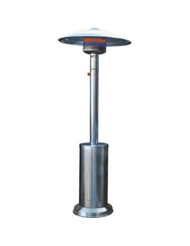 STUFA GAS GPL A FUNGO + RUOTE DOMUS ACCIAIO KW 5/12