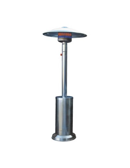 STUFA GAS GPL A FUNGO + RUOTE DOMUS ACCIAIO KW 5/12
